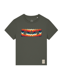 bio-female-medium fit-tshirt-three leaves 05-sttw172-grunkohl-front