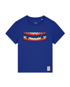 bio-female-medium fit-tshirt-three leaves 05-sttw172-kornblume-front