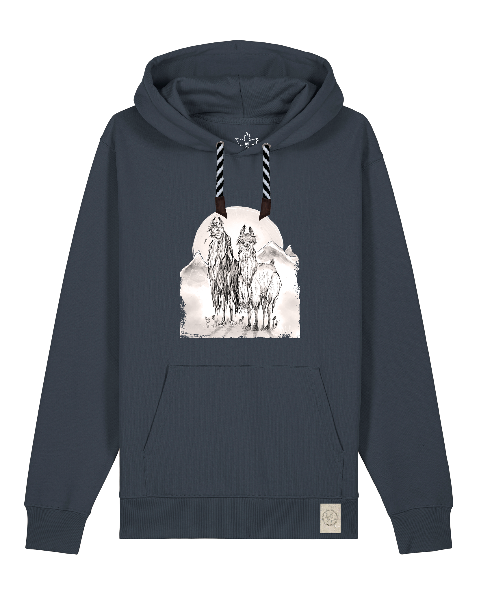 bio-unisex-medium fit-hoodie-alpaka-stsu177-blaubeernacht-sw kordel-front