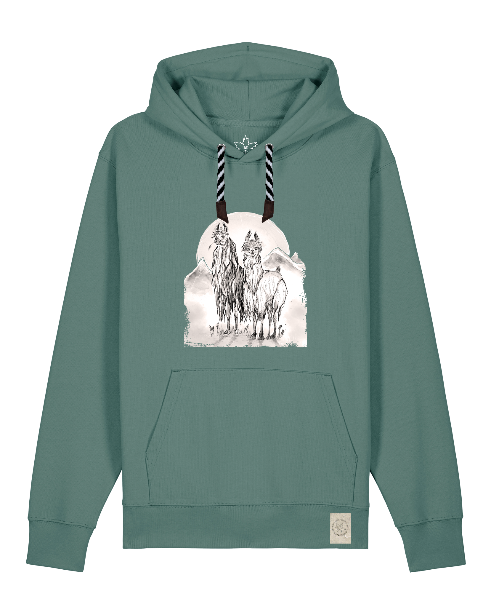 bio-unisex-medium fit-hoodie-alpaka-stsu177-blautanne-sw kordel-front