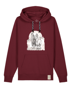 bio-unisex-medium fit-hoodie-alpaka-stsu177-burgunder rot-sw kordel-front