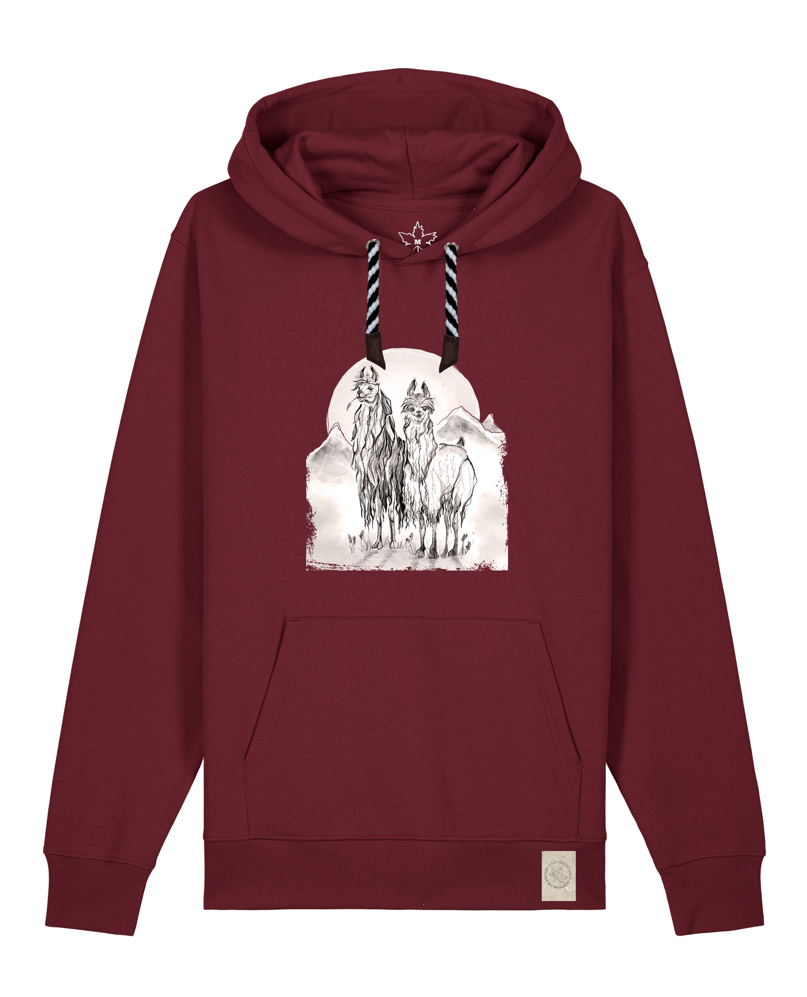 bio-unisex-medium fit-hoodie-alpaka-stsu177-burgunder rot-sw kordel-front