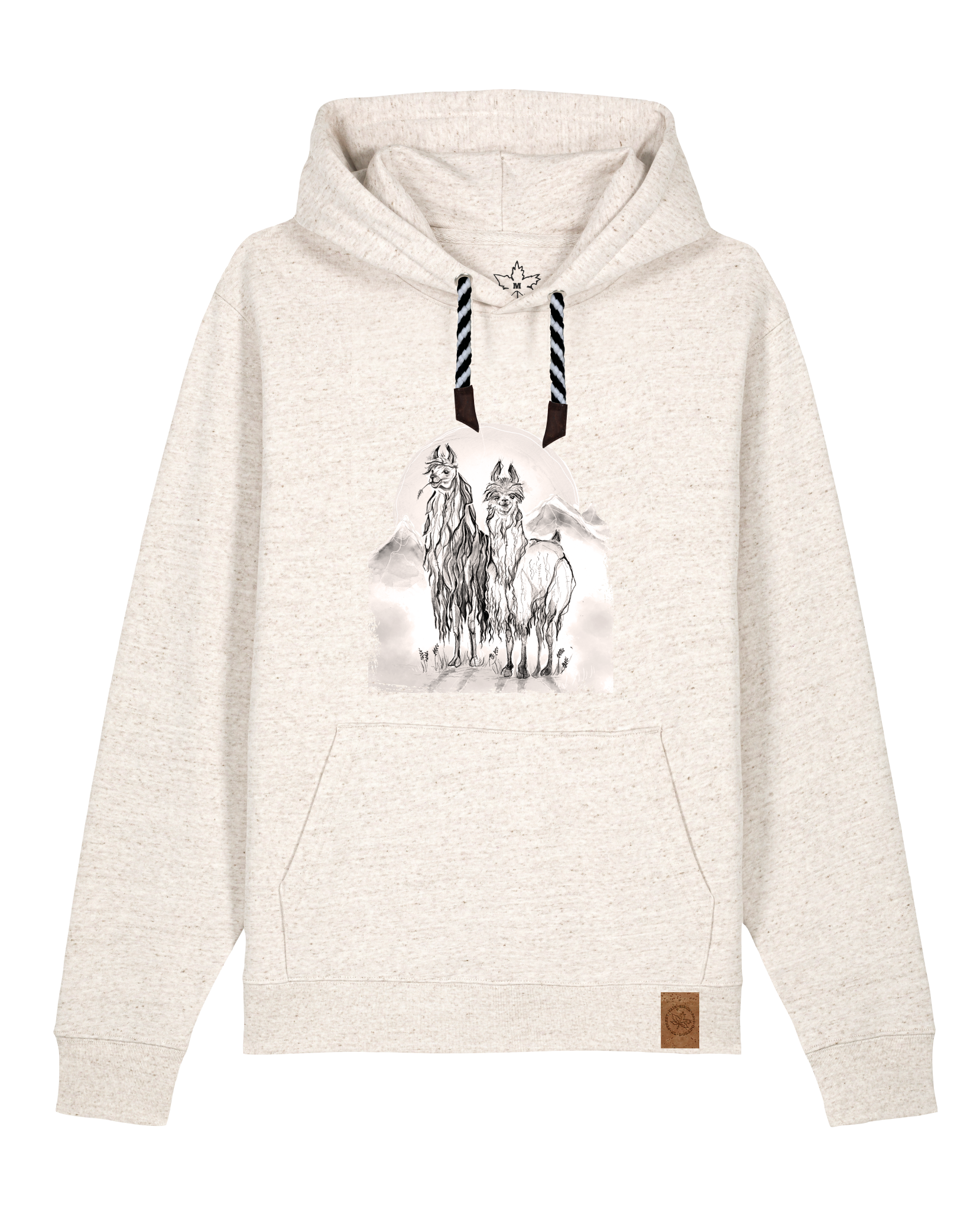 bio-unisex-medium fit-hoodie-alpaka-stsu177-elbsandstein-sw kordel-front