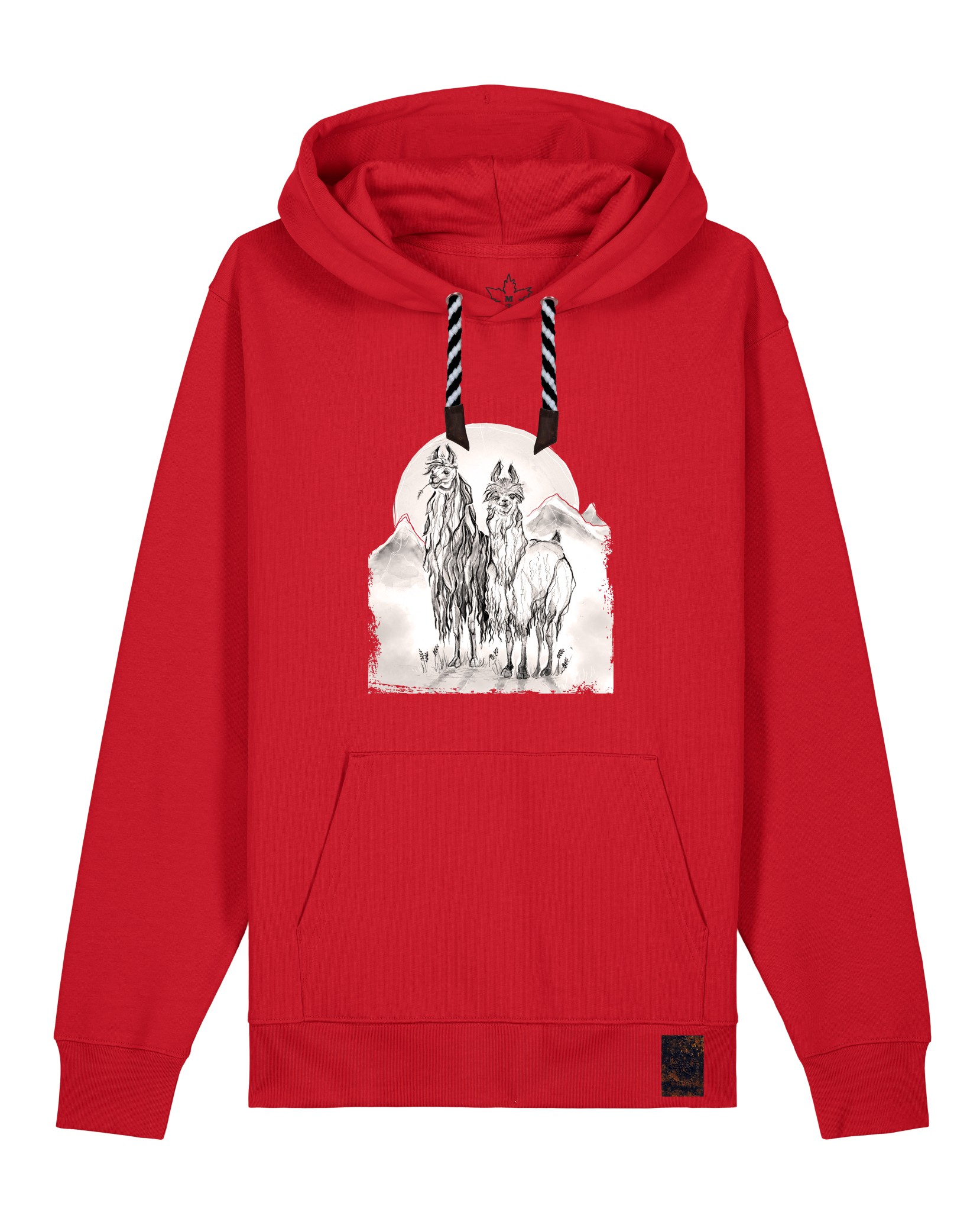 bio-unisex-medium fit-hoodie-alpaka-stsu177-erdbeere-sw kordel-front