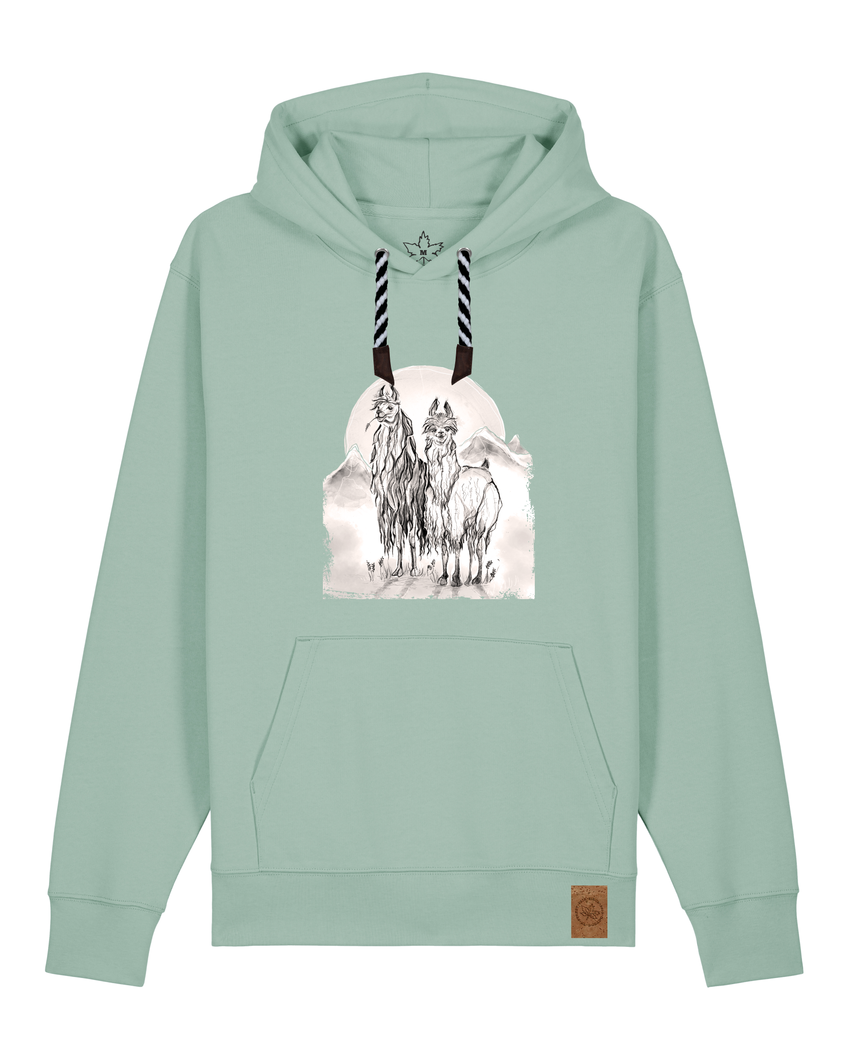 bio-unisex-medium fit-hoodie-alpaka-stsu177-eukalyptus-sw kordel-front