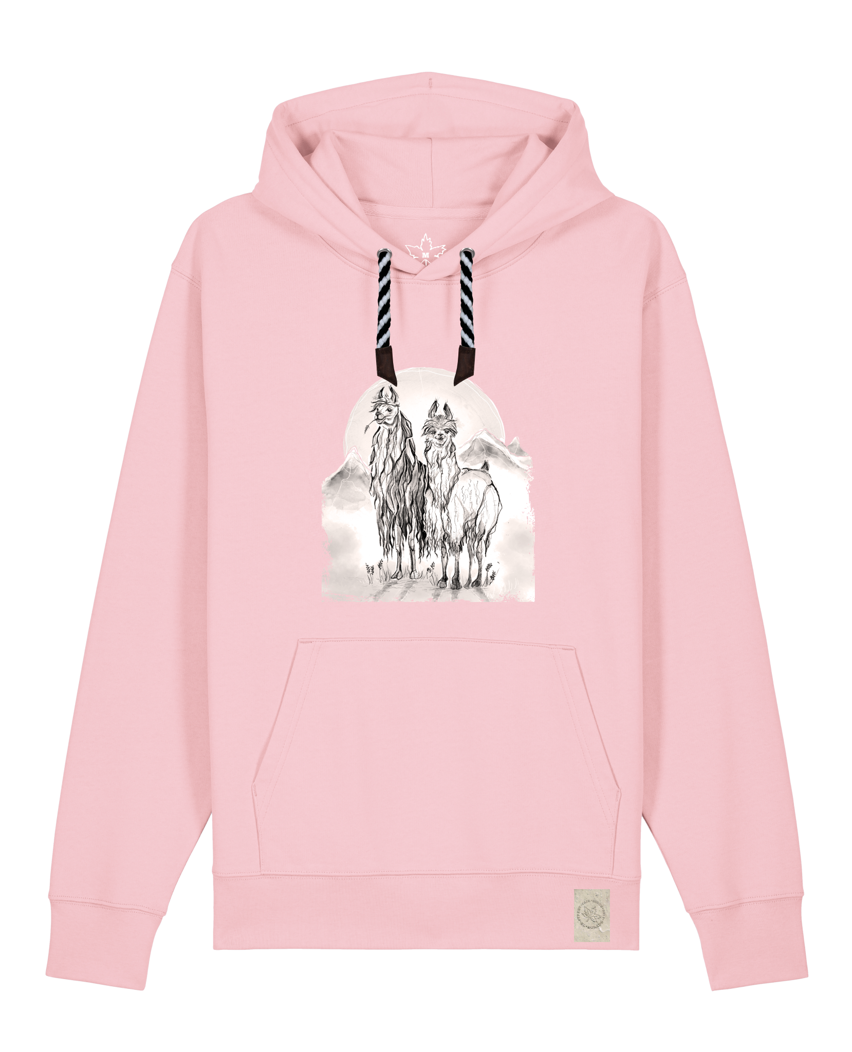 bio-unisex-medium fit-hoodie-alpaka-stsu177-flamingo-sw kordel-front
