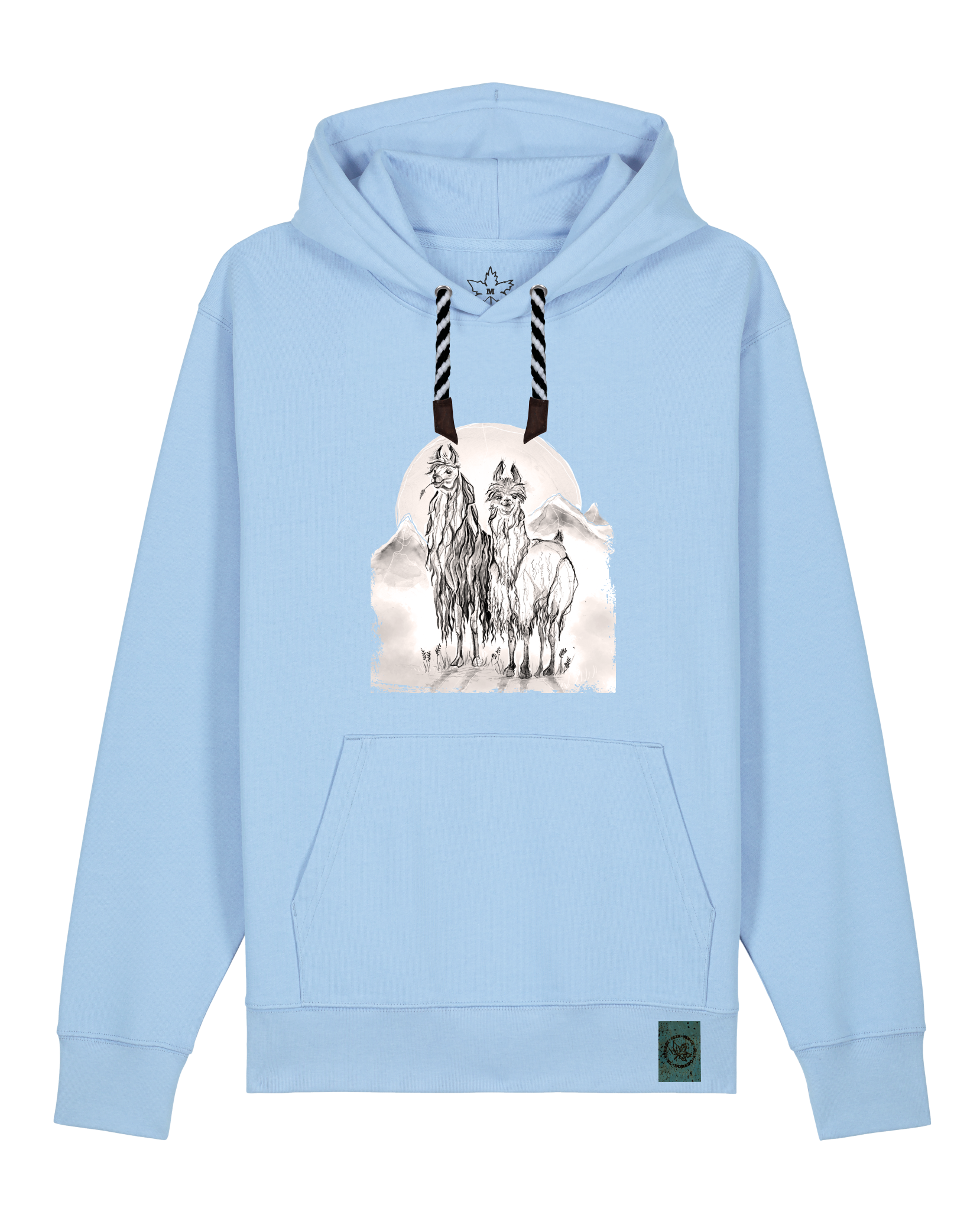 bio-unisex-medium fit-hoodie-alpaka-stsu177-lagune-sw kordel-front