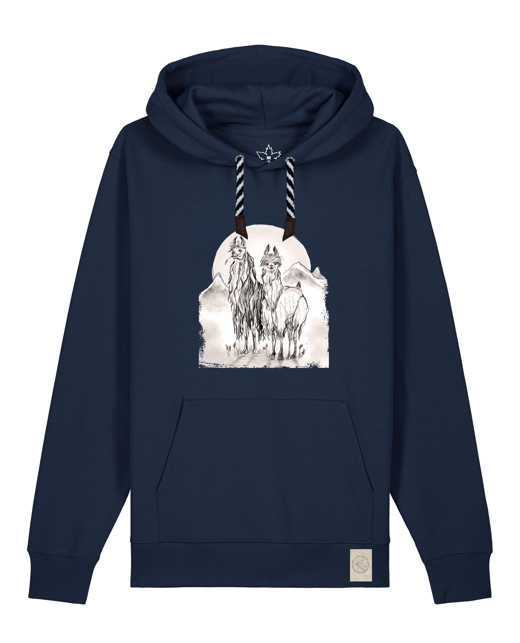 bio-unisex-medium fit-hoodie-alpaka-stsu177-marine-sw kordel-front