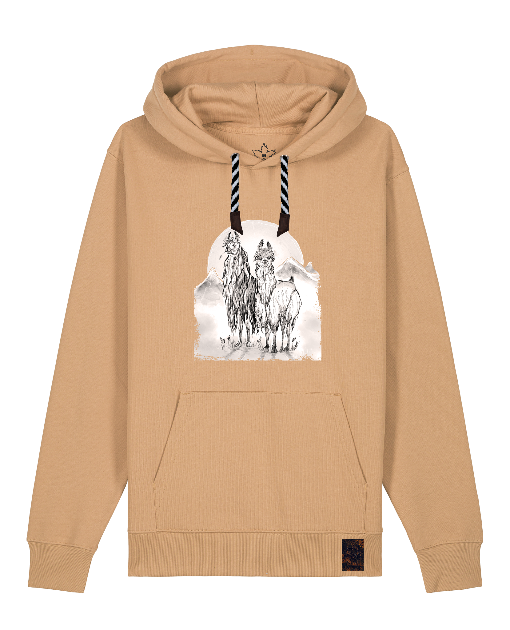 bio-unisex-medium fit-hoodie-alpaka-stsu177-meersand-sw kordel-front