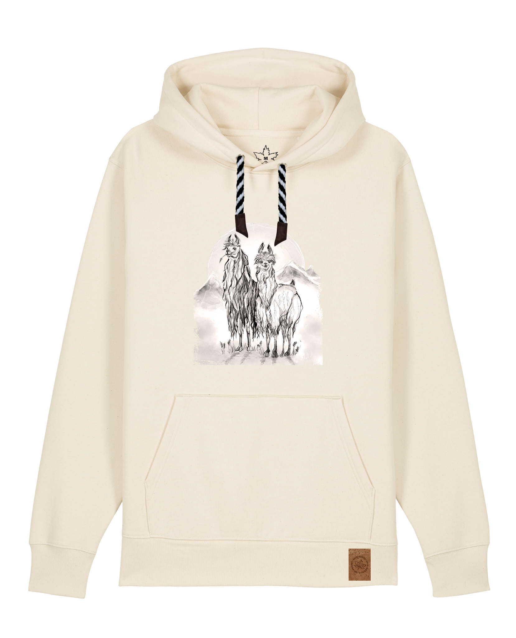 bio-unisex-medium fit-hoodie-alpaka-stsu177-natur-sw kordel-front