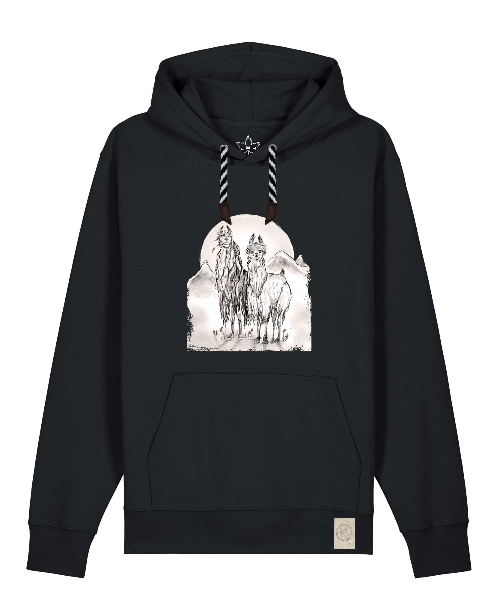 bio-unisex-medium fit-hoodie-alpaka-stsu177-schwarz-sw kordel-front