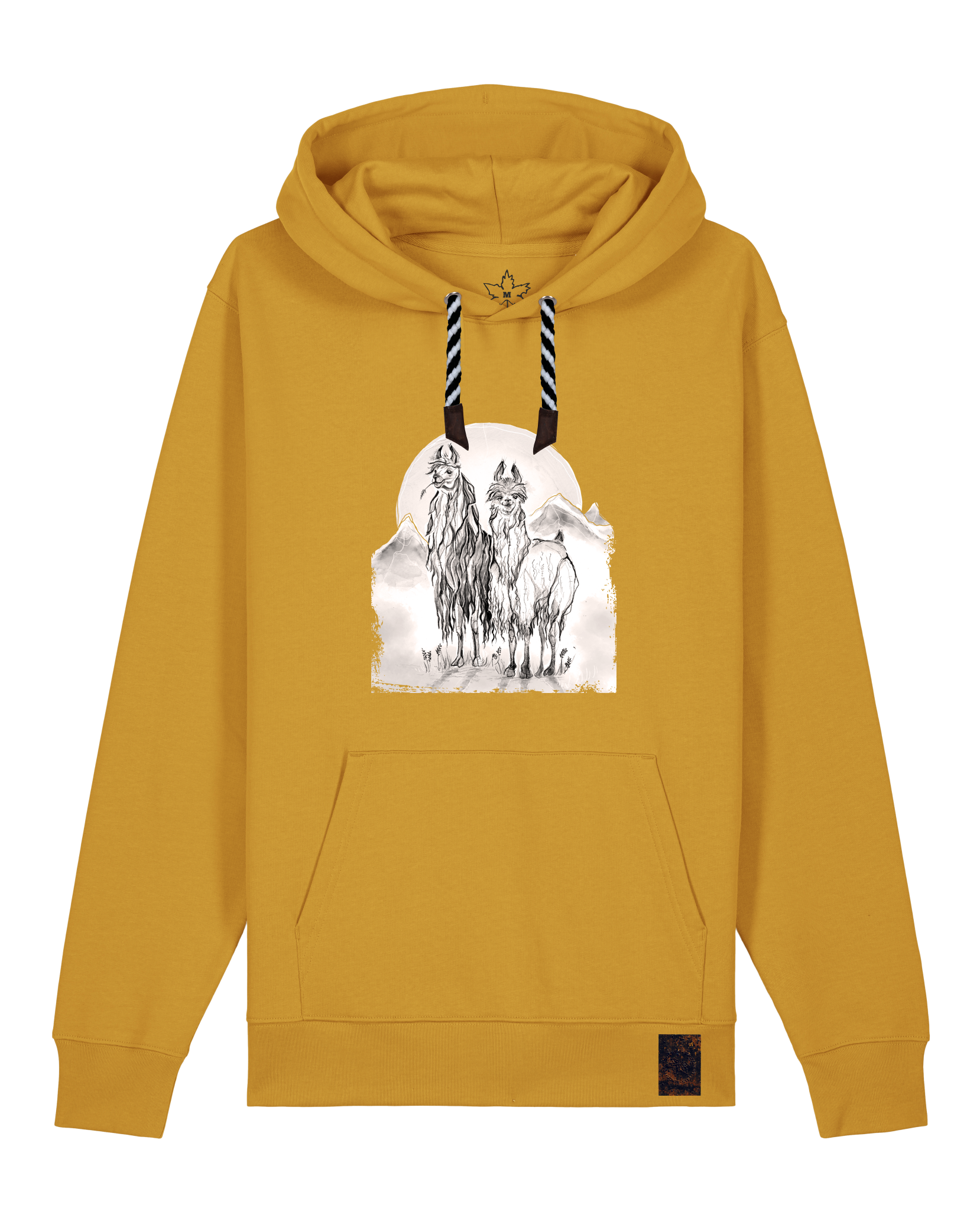 bio-unisex-medium fit-hoodie-alpaka-stsu177-senf-sw kordel-front