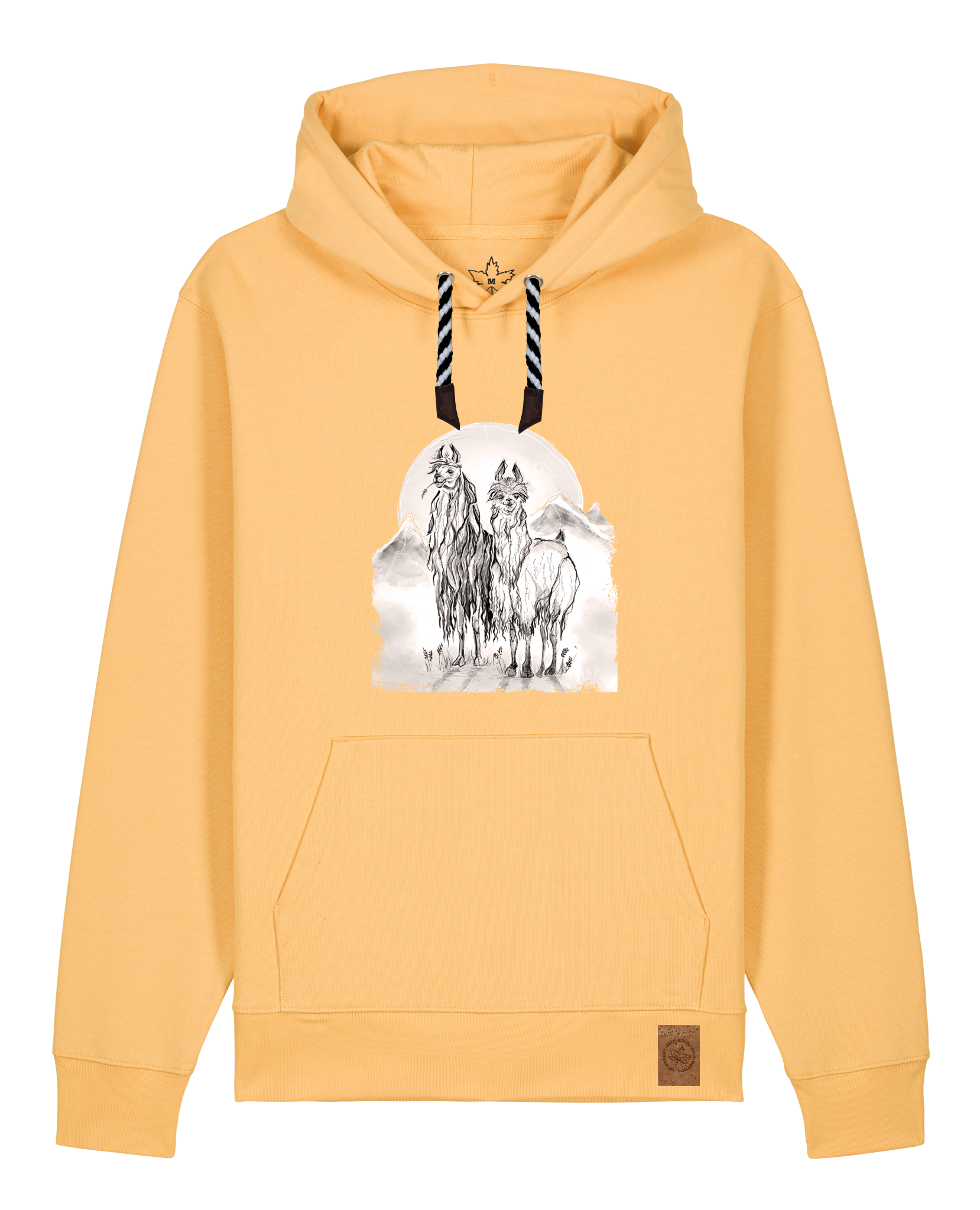 bio-unisex-medium fit-hoodie-alpaka-stsu177-senfkorn-sw kordel-front