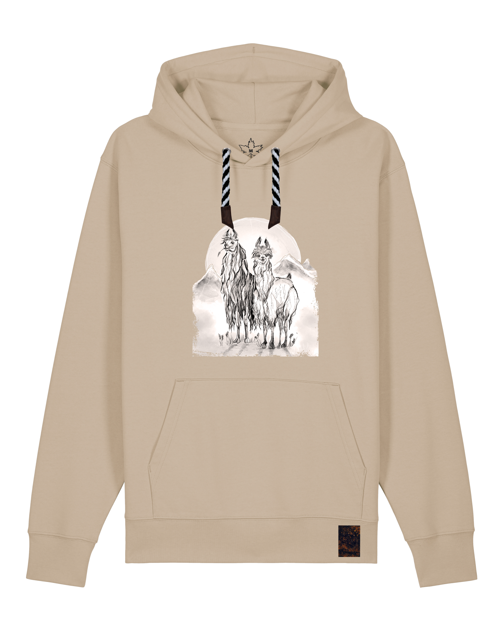 bio-unisex-medium fit-hoodie-alpaka-stsu177-treibsand-sw kordel-front