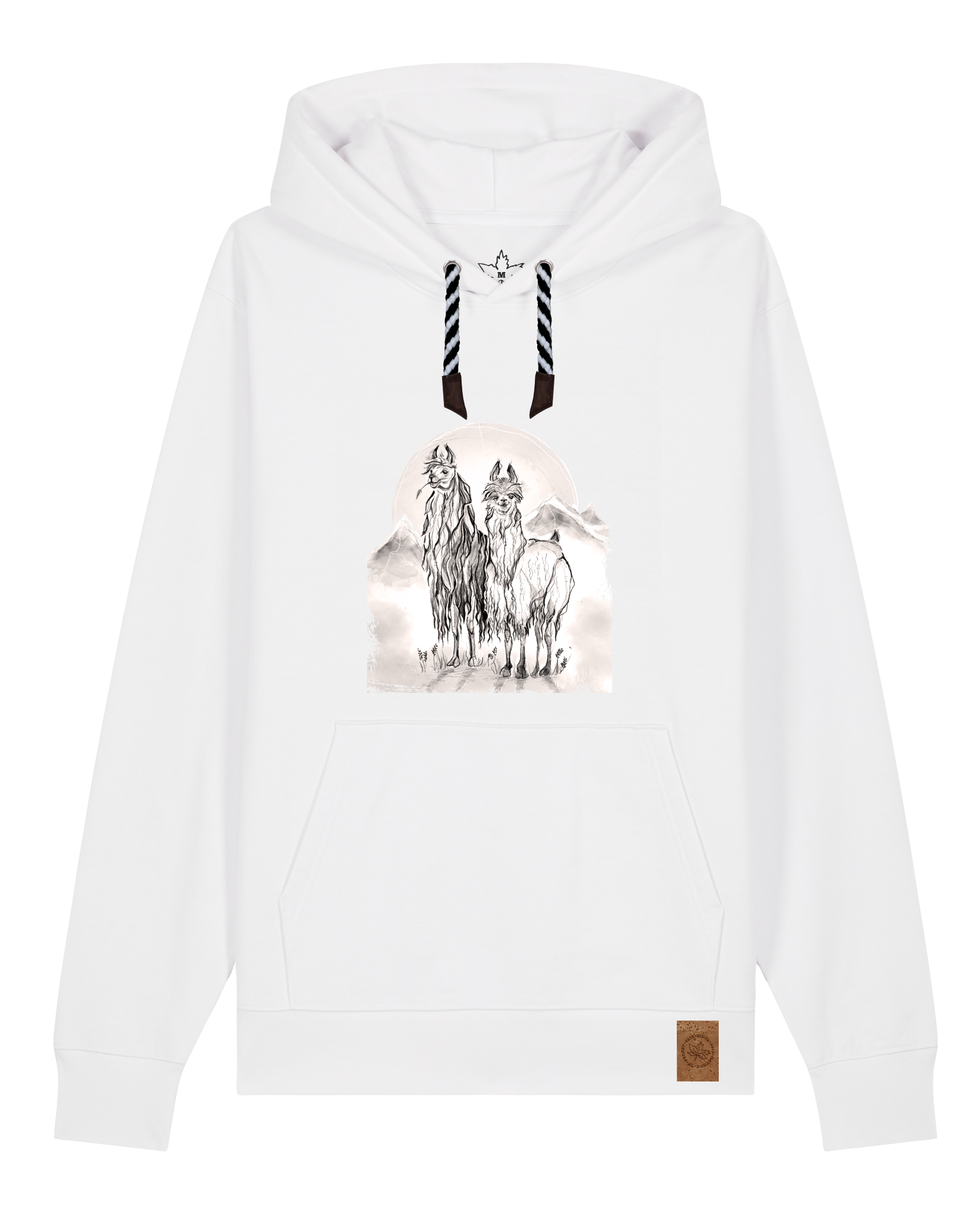 bio-unisex-medium fit-hoodie-alpaka-stsu177-weiß-sw kordel-front