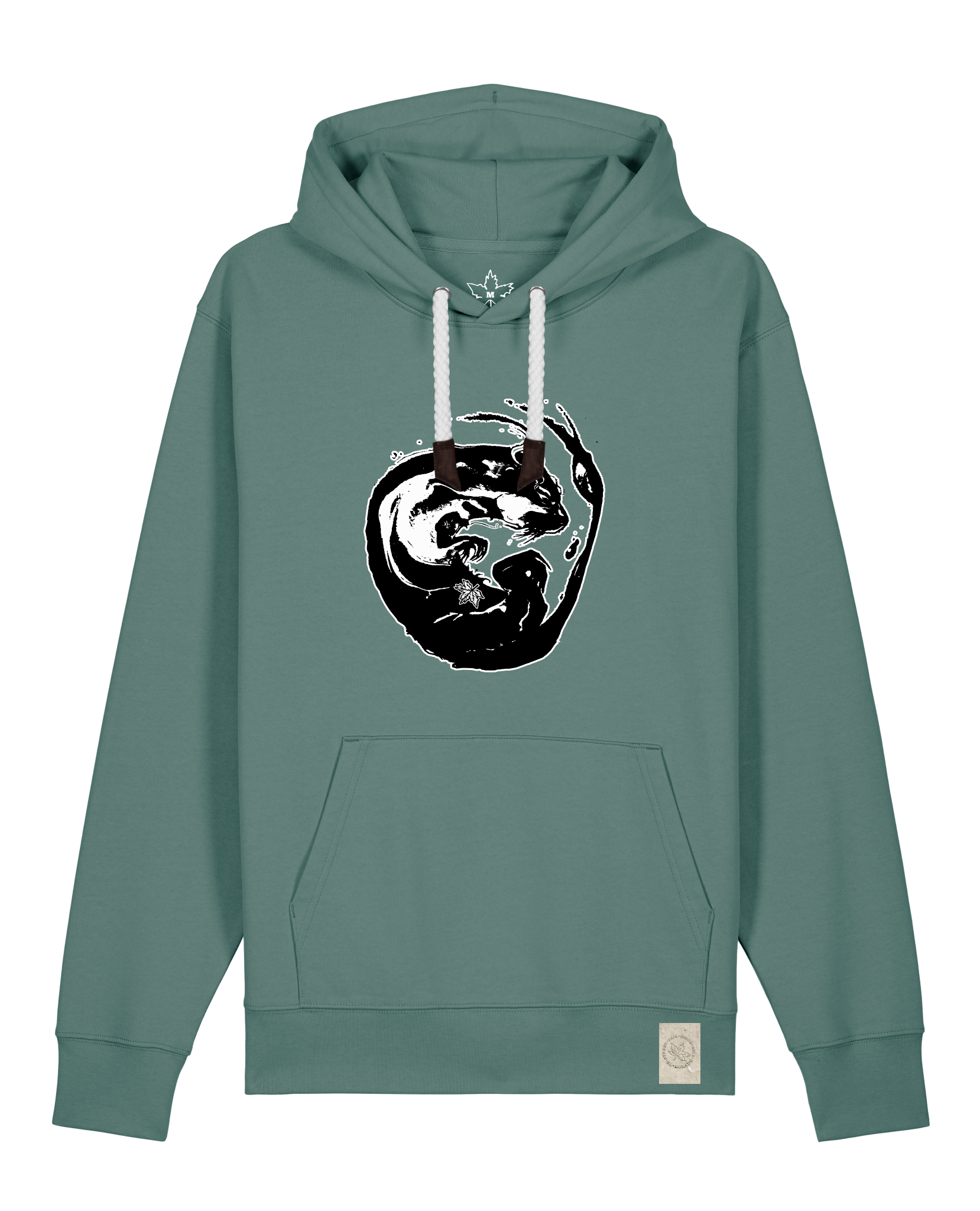 bio-unisex-medium fit-hoodie-alpha otter-stsu177-blautanne-weiße kordel-front