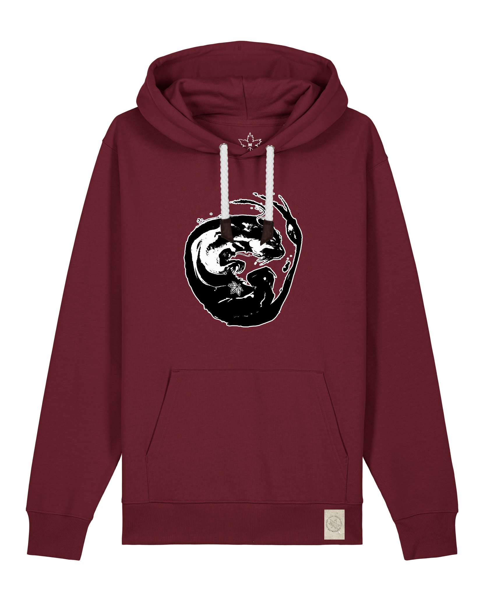 bio-unisex-medium fit-hoodie-alpha otter-stsu177-burgunder rot-weiße kordel-front