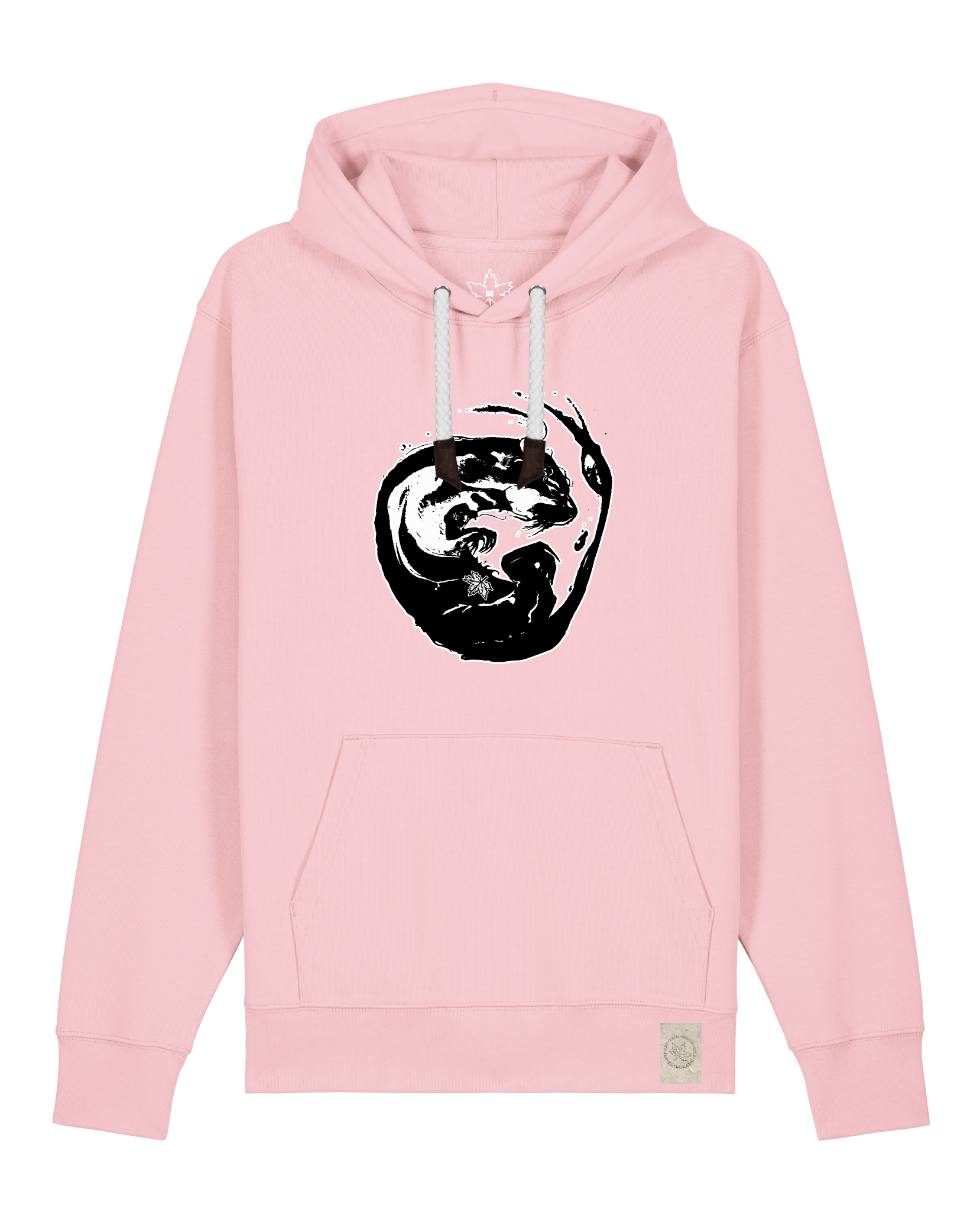 bio-unisex-medium fit-hoodie-alpha otter-stsu177-flamingo-weiße kordel-front
