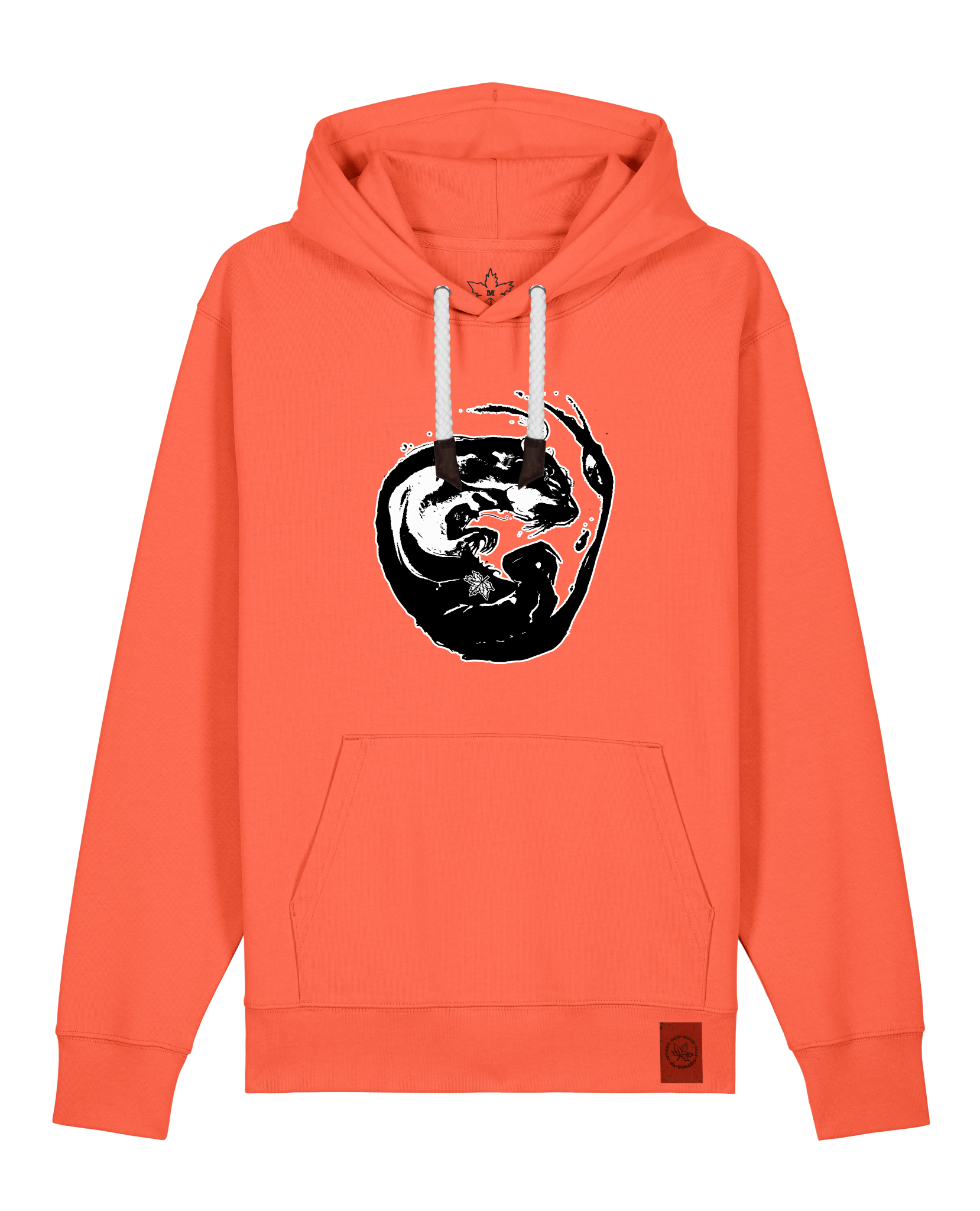 bio-unisex-medium fit-hoodie-alpha otter-stsu177-mandarine-weiße kordel-front