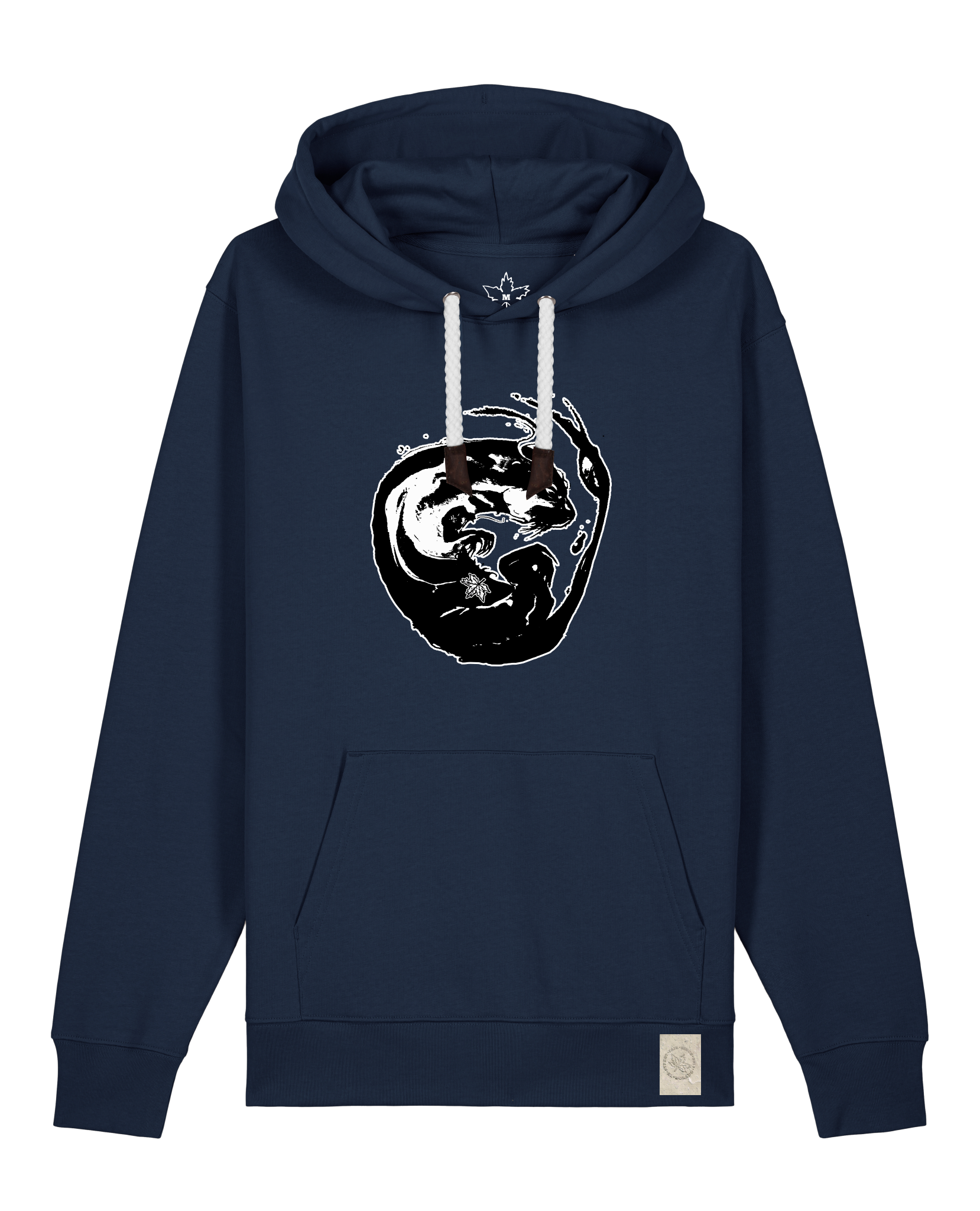 bio-unisex-medium fit-hoodie-alpha otter-stsu177-marine-weiße kordel-front