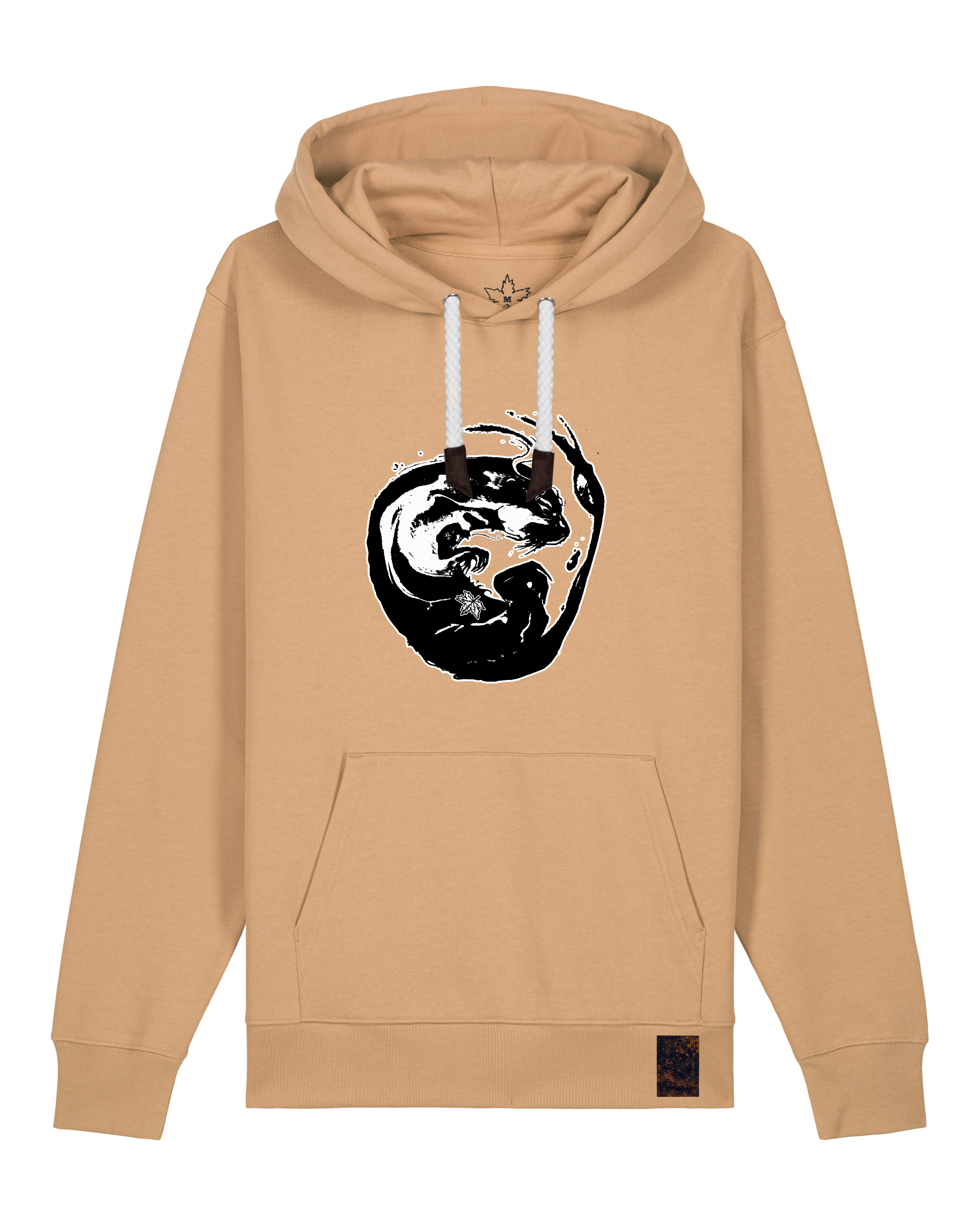bio-unisex-medium fit-hoodie-alpha otter-stsu177-meersand-weiße kordel-front