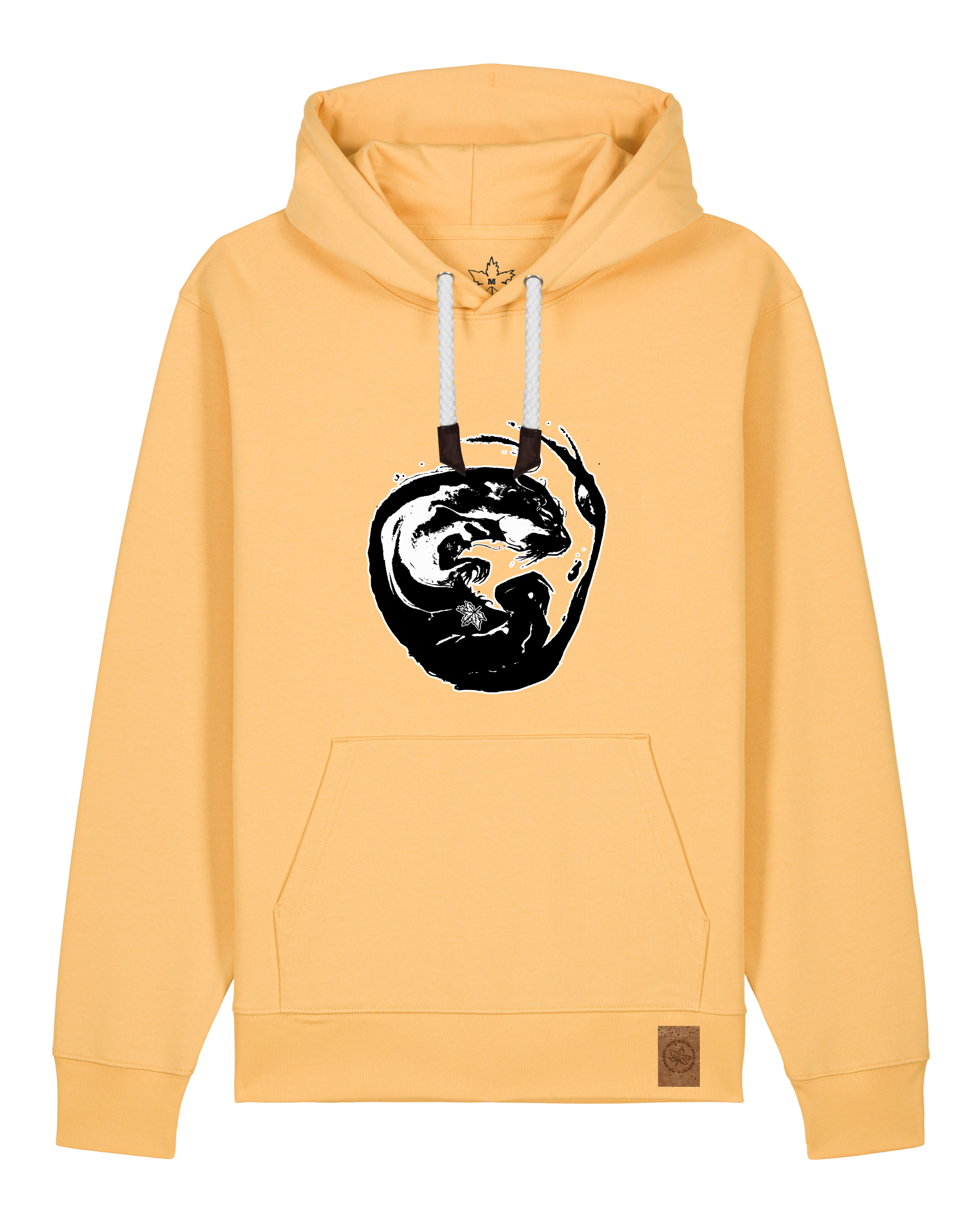 bio-unisex-medium fit-hoodie-alpha otter-stsu177-senfkorn-weiße kordel-front