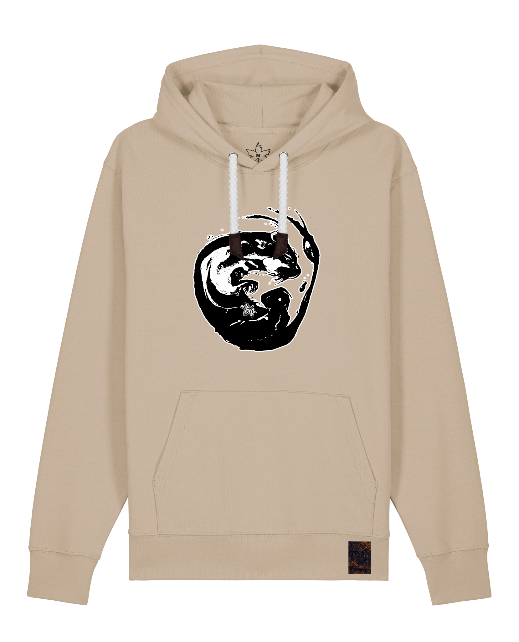 bio-unisex-medium fit-hoodie-alpha otter-stsu177-treibsand-weiße kordel-front