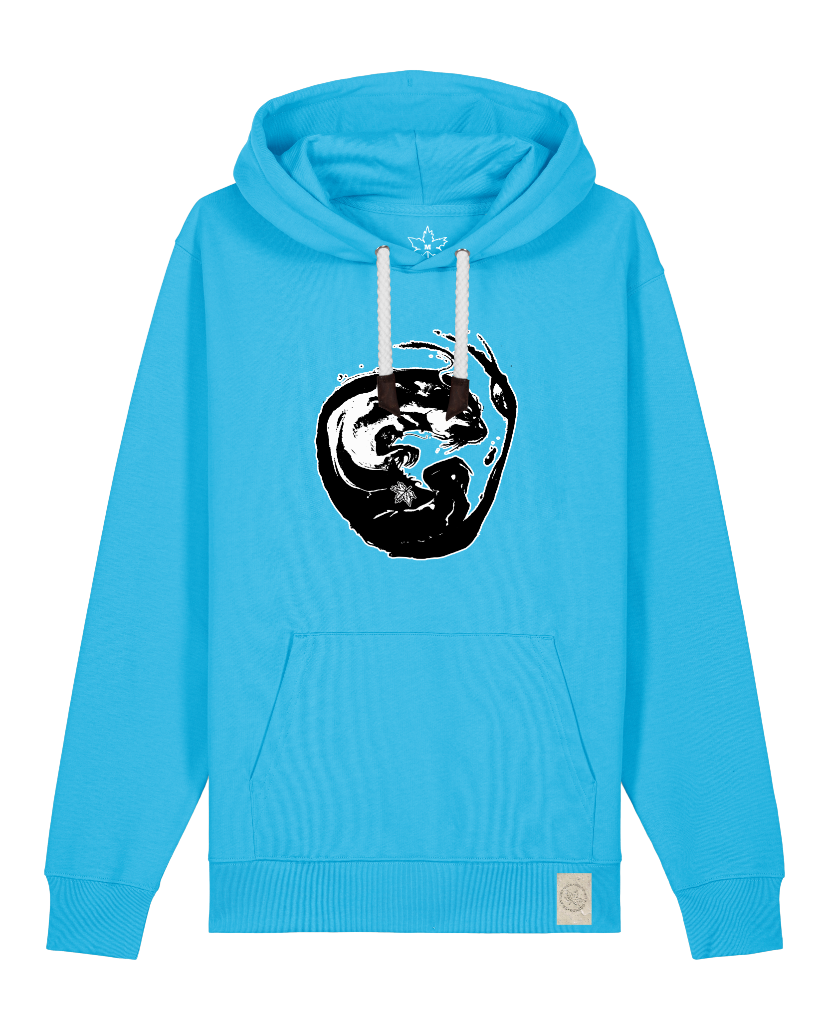 bio-unisex-medium fit-hoodie-alpha otter-stsu177-wasserblau-weiße kordel-front