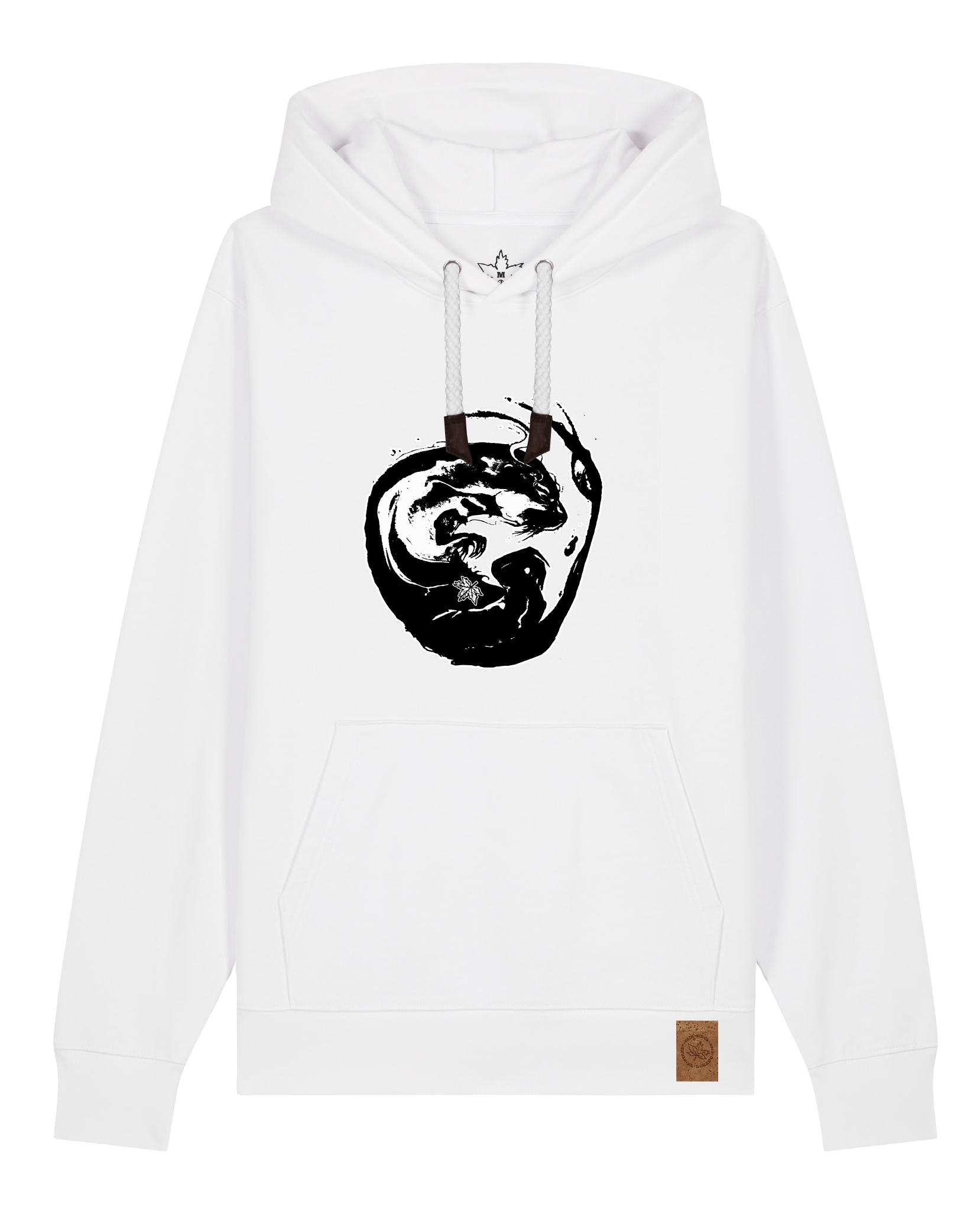 bio-unisex-medium fit-hoodie-alpha otter-stsu177-weiß-weiße kordel-front