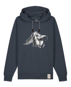 bio-unisex-medium fit-hoodie-ameisenbär-stsu177-blaubeernacht-sw kordel-front