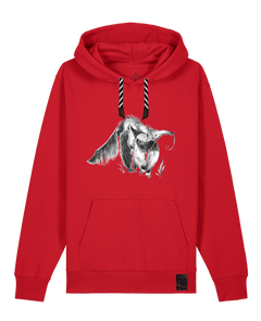 bio-unisex-medium fit-hoodie-ameisenbär-stsu177-erdbeere-sw kordel-front