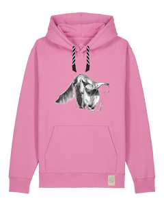 bio-unisex-medium fit-hoodie-ameisenbär-stsu177-kaugummi-sw kordel-front
