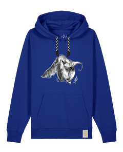bio-unisex-medium fit-hoodie-ameisenbär-stsu177-kornblume-sw kordel-front