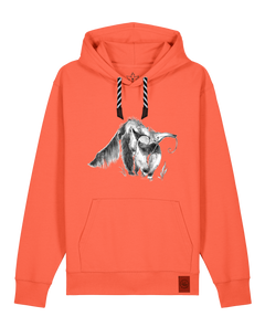 bio-unisex-medium fit-hoodie-ameisenbär-stsu177-mandarine-sw kordel-front