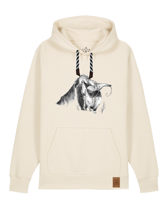 bio-unisex-medium fit-hoodie-ameisenbär-stsu177-natur-sw kordel-front