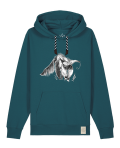 bio-unisex-medium fit-hoodie-ameisenbär-stsu177-nordmanntanne-sw kordel-front