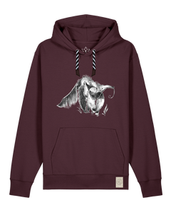 bio-unisex-medium fit-hoodie-ameisenbär-stsu177-zartbitter-sw kordel-front