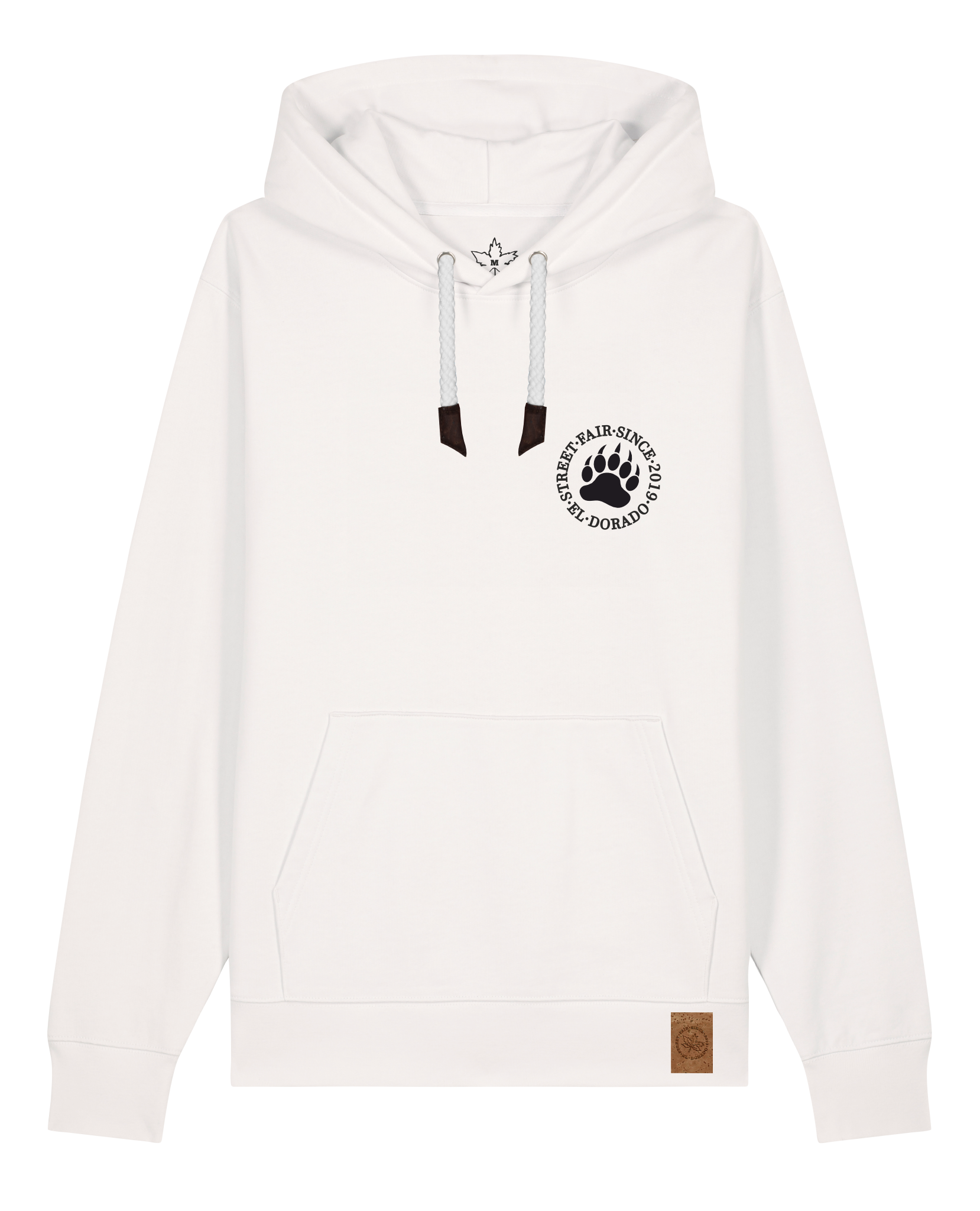 bio-unisex-medium fit-hoodie-arkadien's friend (backprint)-stsu177-bio ei-weiße kordel-front