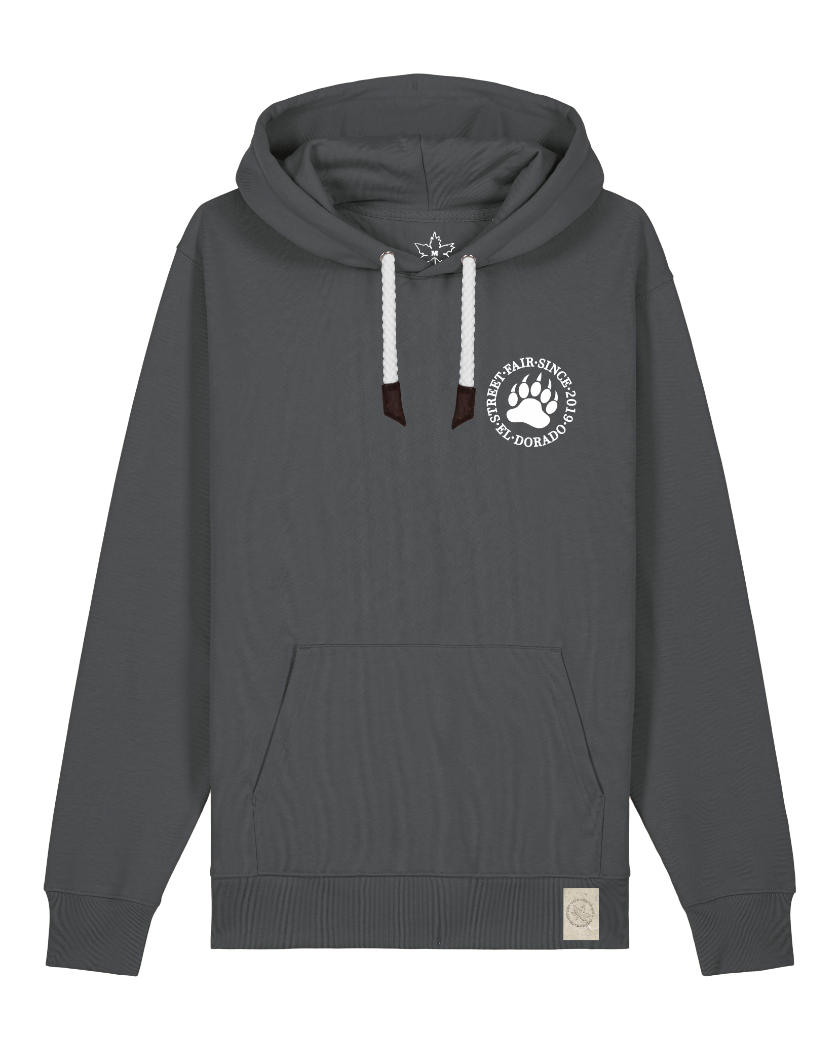 bio-unisex-medium fit-hoodie-arkadien's friend (backprint)-stsu177-eisen-weiße kordel-front