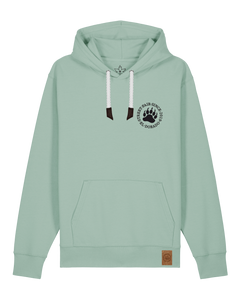 bio-unisex-medium fit-hoodie-arkadien's friend (backprint)-stsu177-eukalyptus-weiße kordel-front