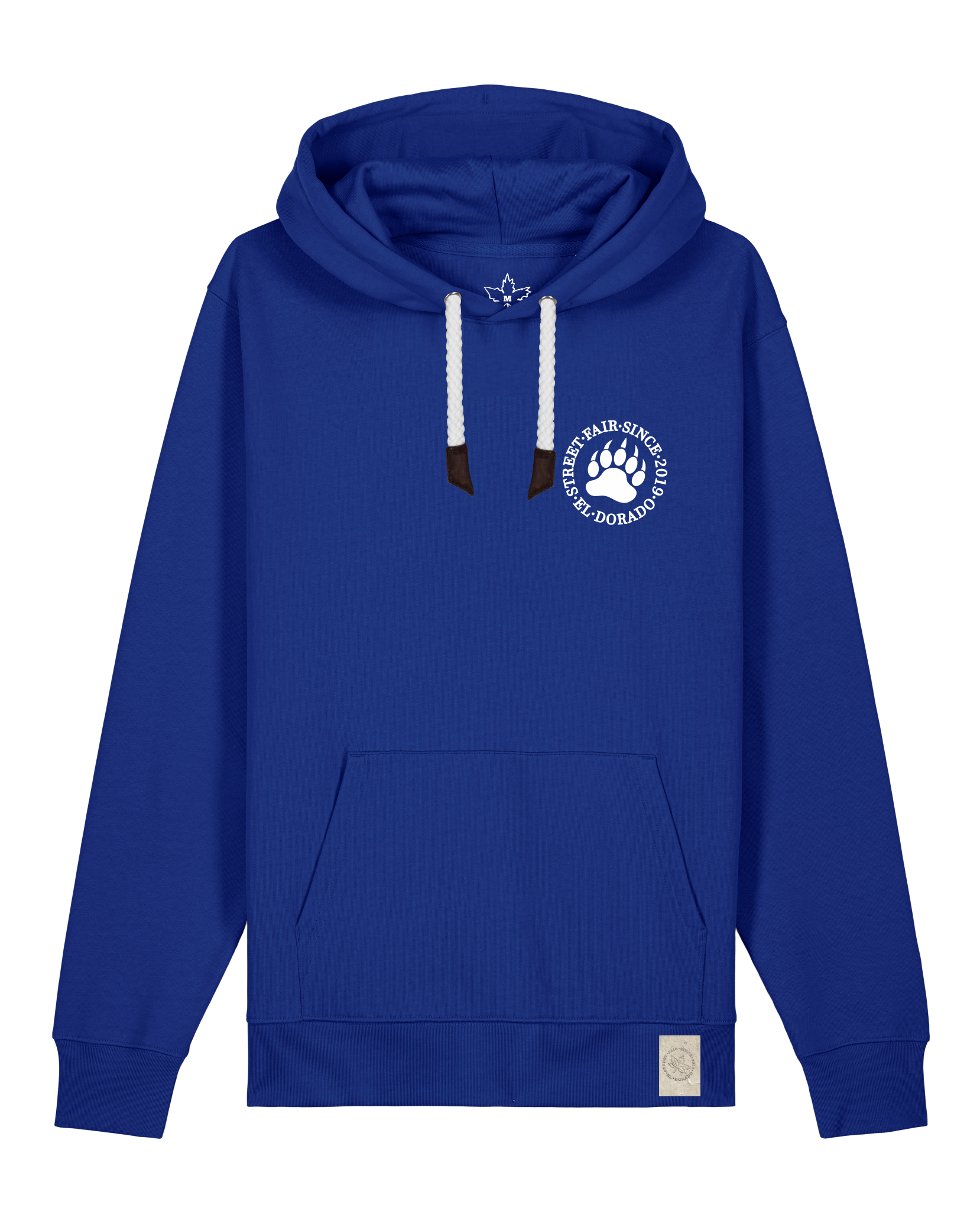 bio-unisex-medium fit-hoodie-arkadien's friend (backprint)-stsu177-kornblume-weiße kordel-front
