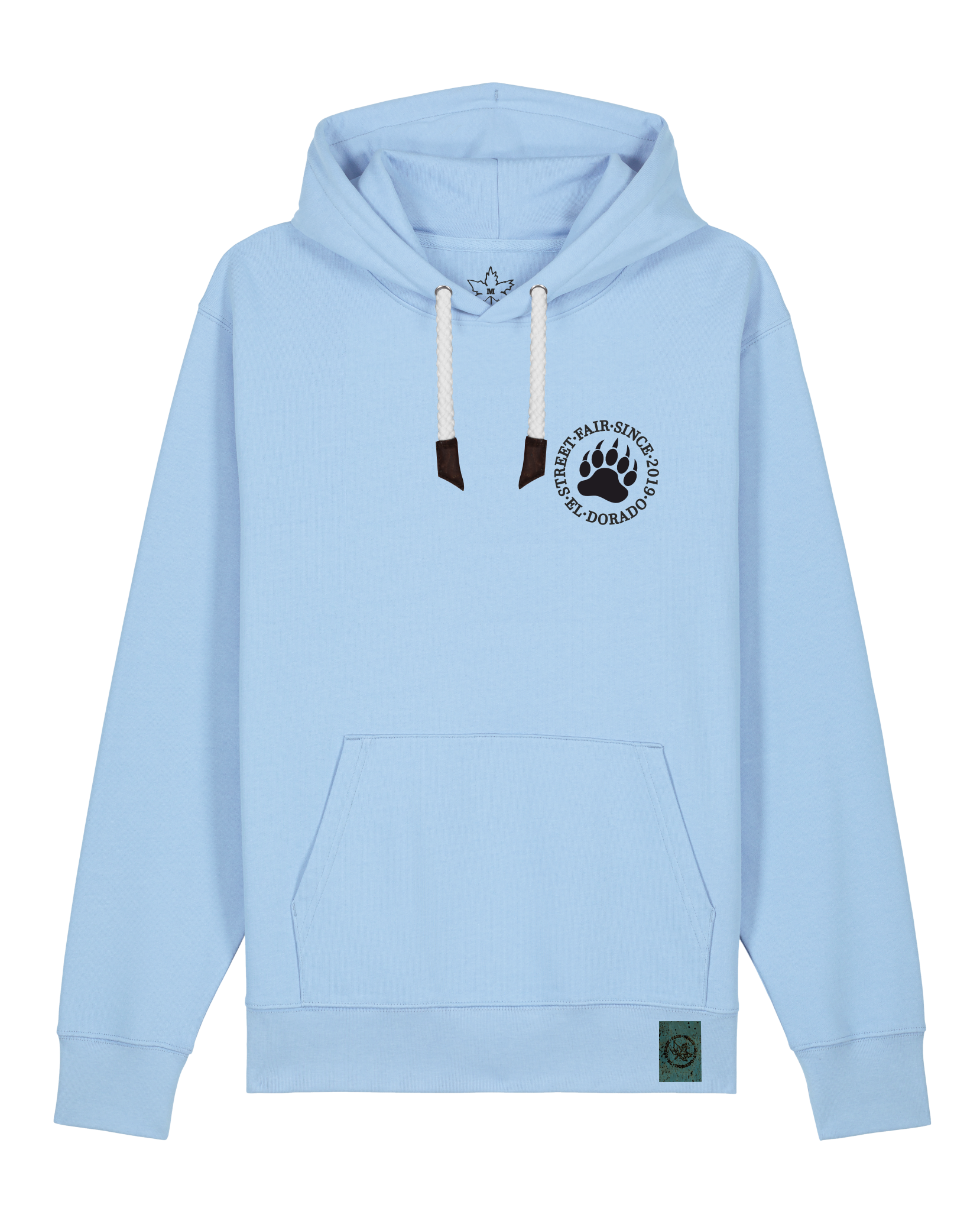 bio-unisex-medium fit-hoodie-arkadien's friend (backprint)-stsu177-lagune-weiße kordel-front