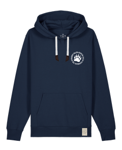 bio-unisex-medium fit-hoodie-arkadien's friend (backprint)-stsu177-marine-weiße kordel-front