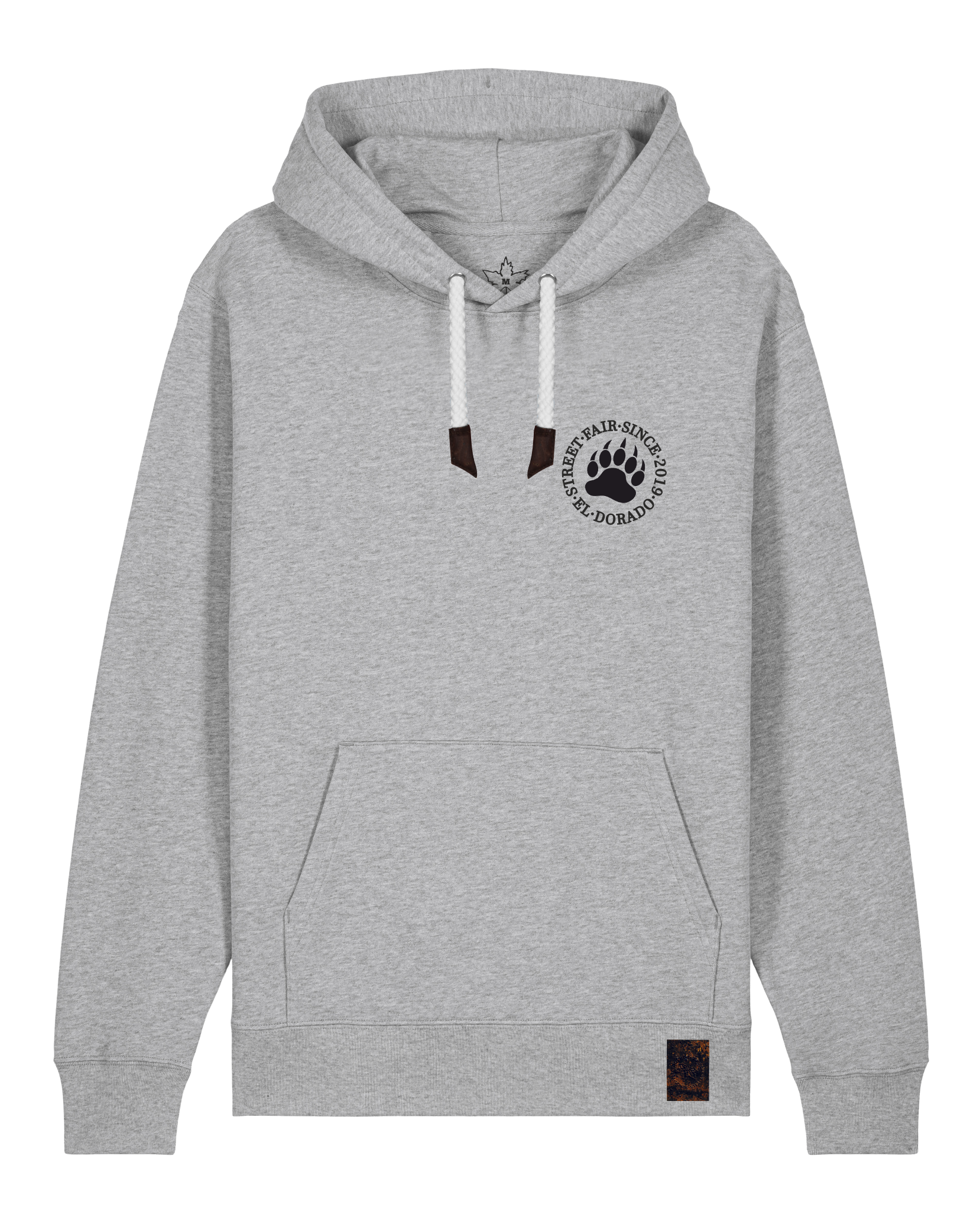 bio-unisex-medium fit-hoodie-arkadien's friend (backprint)-stsu177-mausgrau-weiße kordel-front
