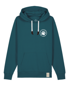 bio-unisex-medium fit-hoodie-arkadien's friend (backprint)-stsu177-nordmanntanne-weiße kordel-front