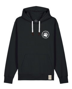 bio-unisex-medium fit-hoodie-arkadien's friend (backprint)-stsu177-schwarz-weiße kordel-front