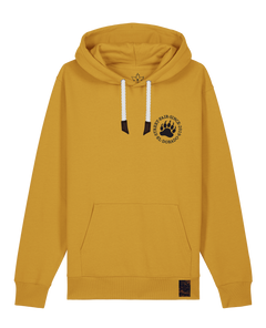 bio-unisex-medium fit-hoodie-arkadien's friend (backprint)-stsu177-senf-weiße kordel-front