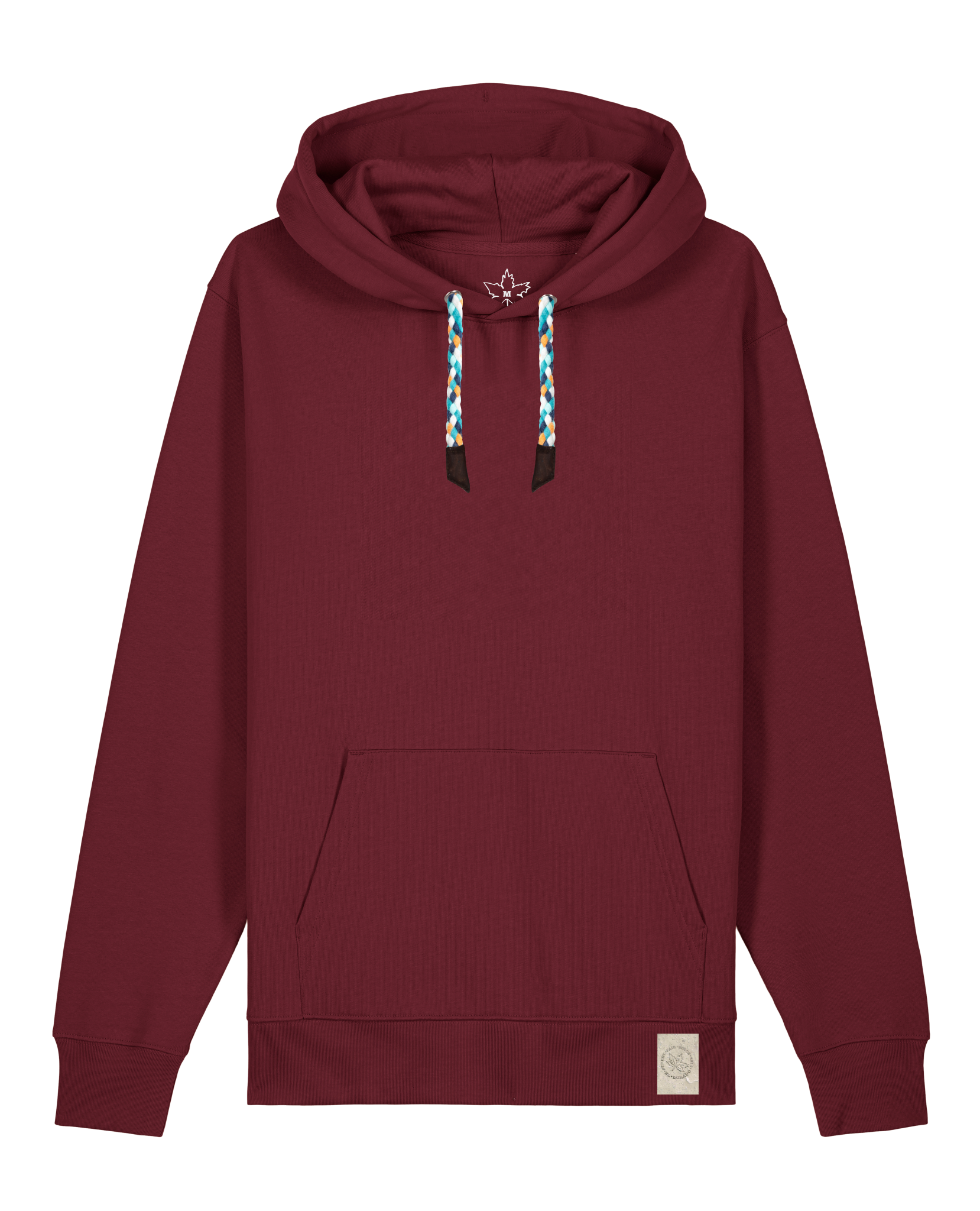 bio-unisex-medium fit-hoodie-basic-stsu177-burgunder rot-blaue kordel-front