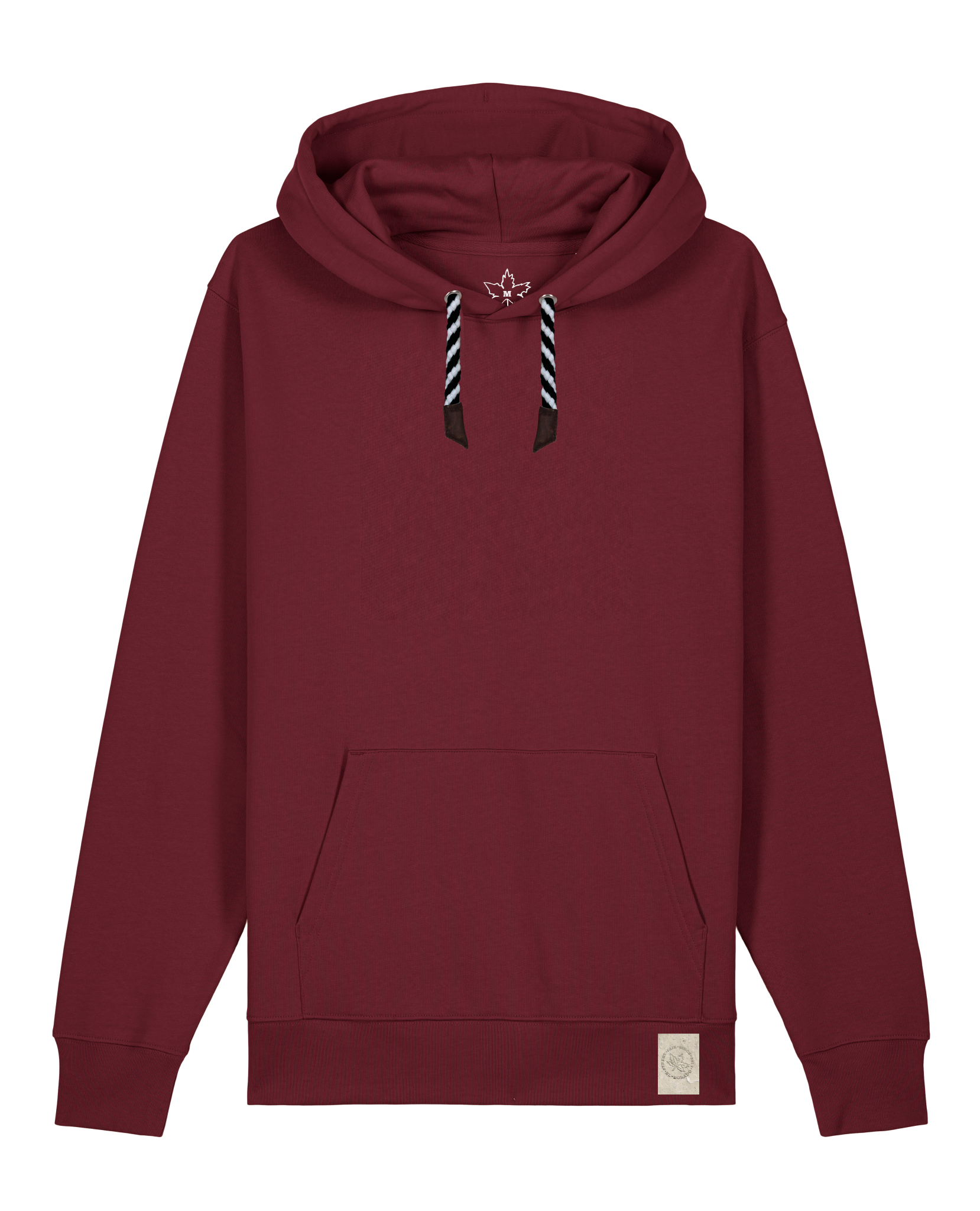 bio-unisex-medium fit-hoodie-basic-stsu177-burgunder rot-sw kordel-front
