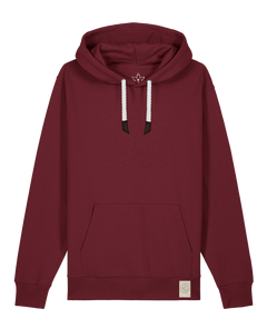 bio-unisex-medium fit-hoodie-basic-stsu177-burgunder rot-weiße kordel-front